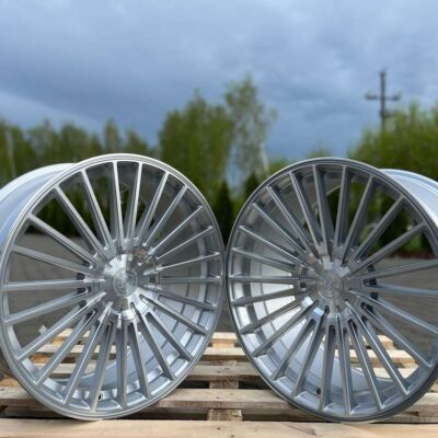 AXE EX50 22" 9J ET30 + 10,5J ET40 5x108-5x130 Gloss Silver Polished