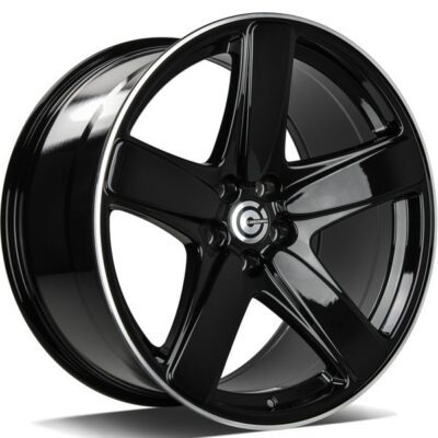 Carbonado Champion 20" 9J ET26 5x112 Black Glossy Lip Polished