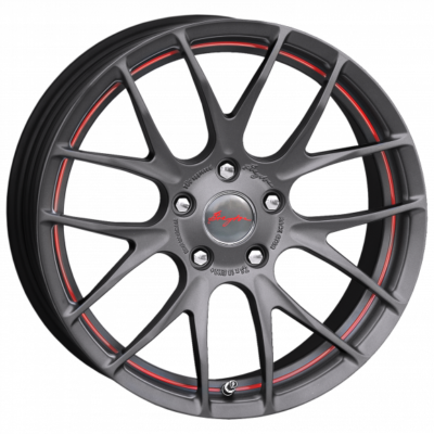 Breyton Race GTS-R 18" 7J ET40 4x100 Matt Gun with Red Undercut