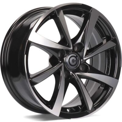 Carbonado Marseille 15" 6,5J ET25 4x108 Black Front Polished