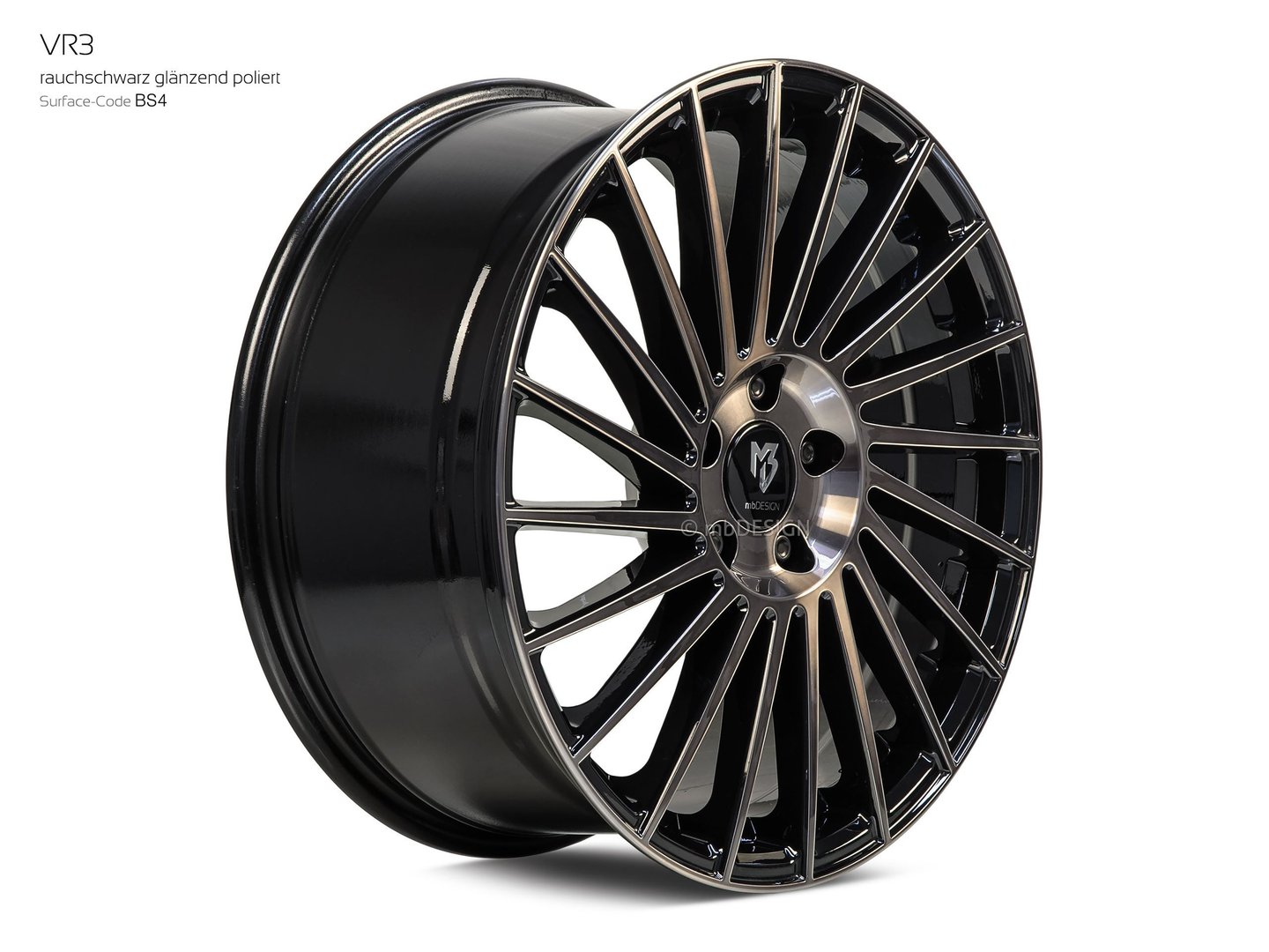 mbDesign VR3 20" 8,5J ET45 5x112 Black Smoke Polish - obrazek 3