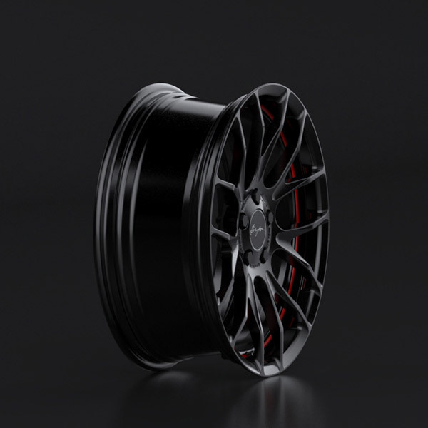 Breyton Race GTS-R 18" 7,5J ET45 + 8,5J ET48 5x120 Matt Black with Red Undercut - obrazek 3