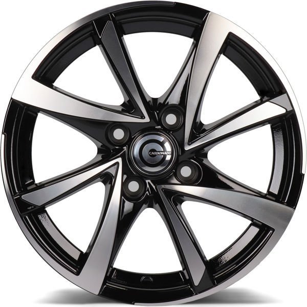 Carbonado Marseille 15" 6,5J ET25 4x108 Black Front Polished - obrazek 3