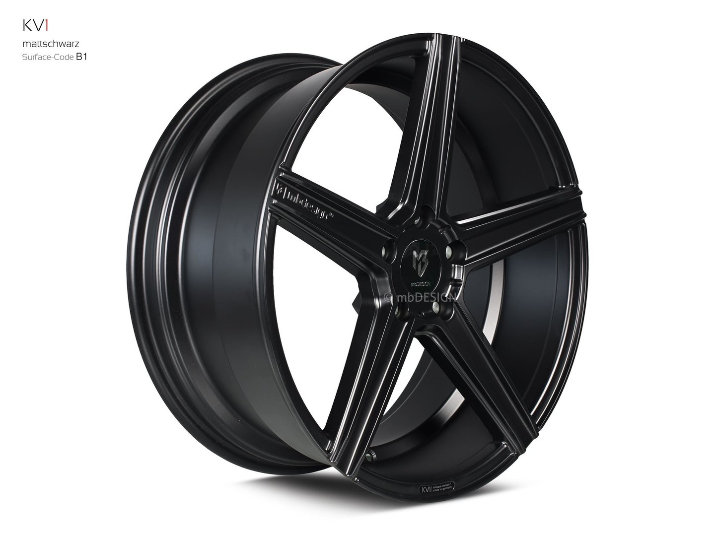 mbDesign KV1 19" 9,5J ET35/ET45 5x112 Black Matt - obrazek 3