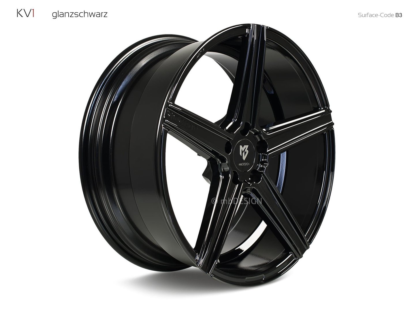mbDesign KV1 20" 12J ET42 5x112 Black Shiny - obrazek 3