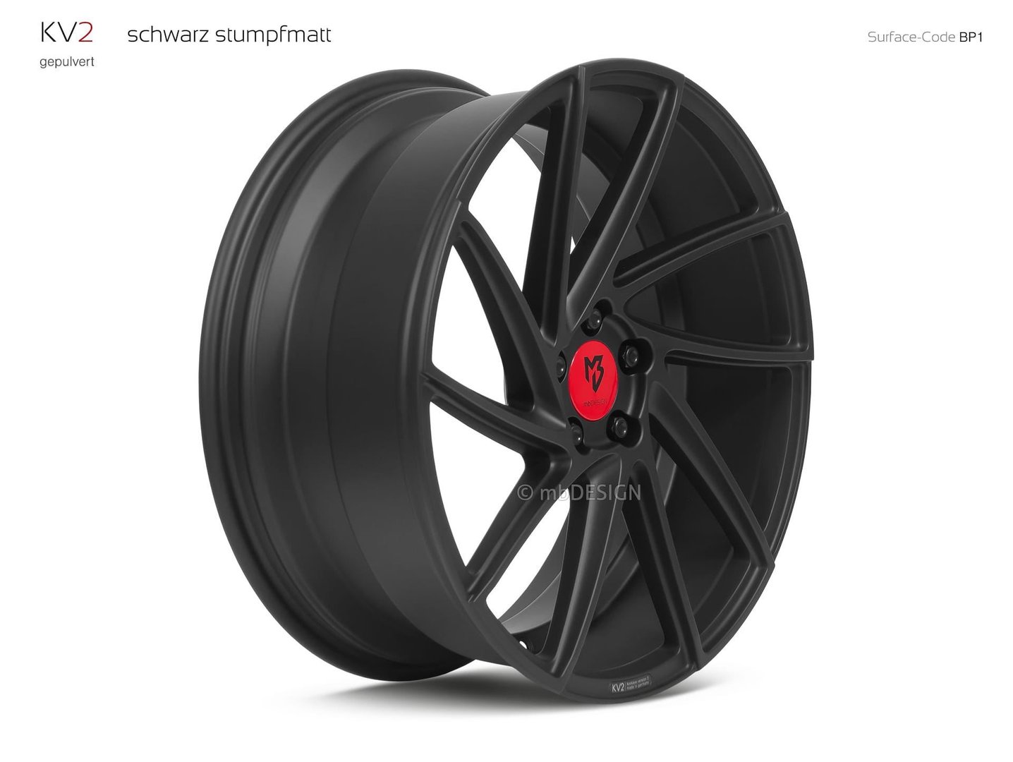 mbDesign KV2 20" 8,5J ET45 5x130 Black Matt - obrazek 3