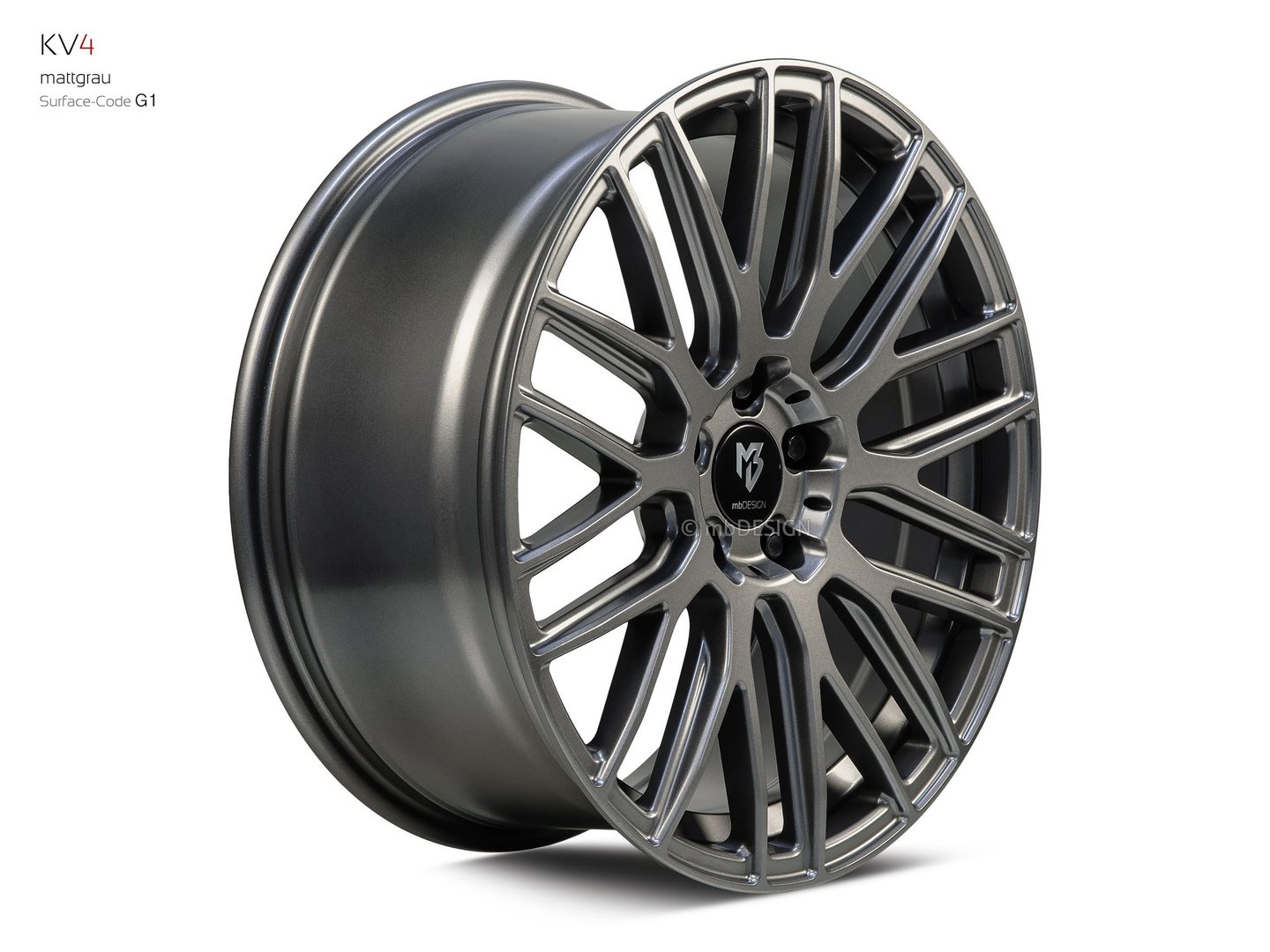 mbDesign KV4 19" 8,5J ET45 5x108 Matt Grey - obrazek 3