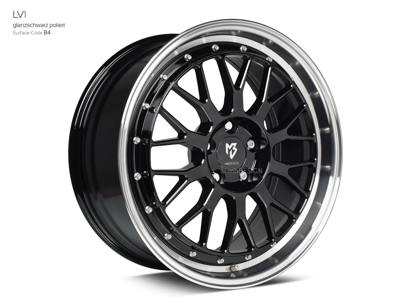 mbDesign LV1 19" 8,5J ET35 5x115 Black Polish - obrazek 3