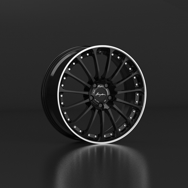 Breyton Magic CW 18" 7,5J ET48 4x100 Glossy Black with Polished Lip - obrazek 4