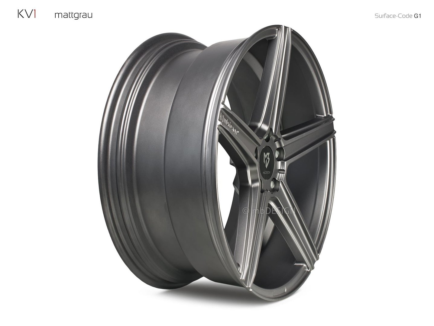 mbDesign KV1 20" 12J ET30 5x114,3 Matt Grey - obrazek 4