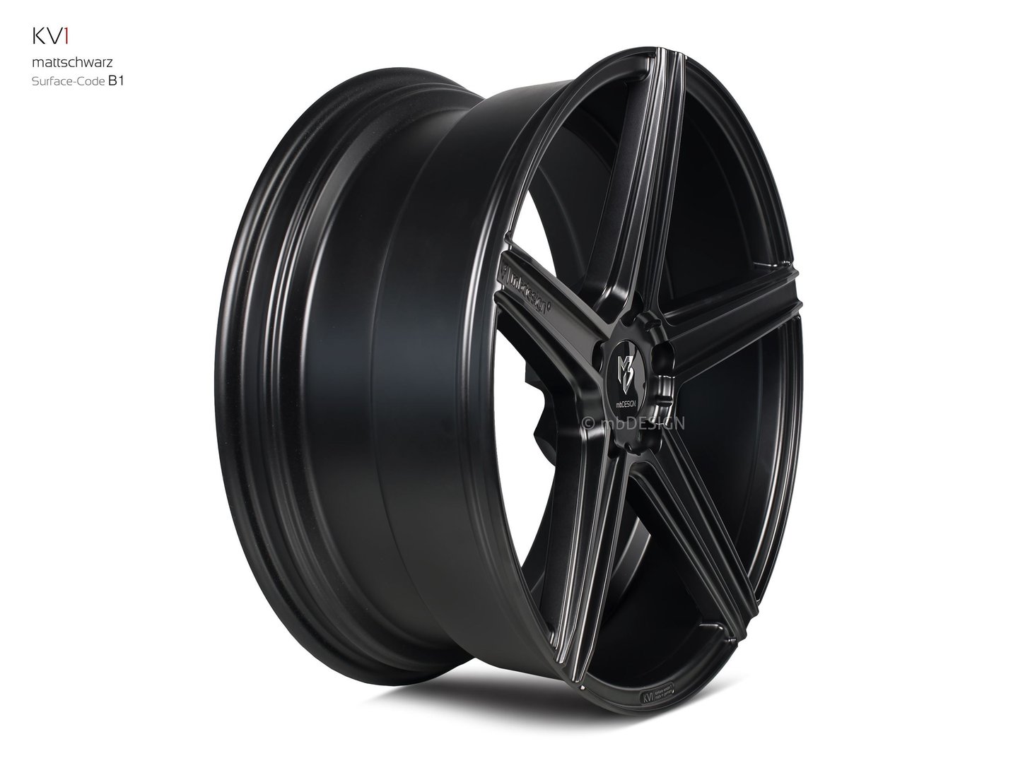 mbDesign KV1 20" 9J ET20/ET25/ET35/ET42 5x108 Black Matt - obrazek 4