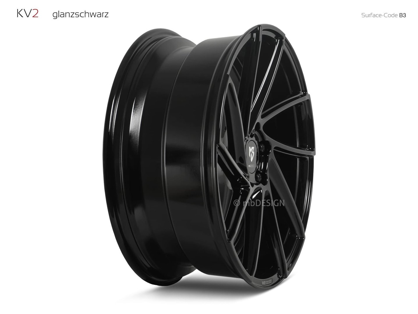 mbDesign KV2 20" 8,5J ET42 5x112 Black Shiny - obrazek 4