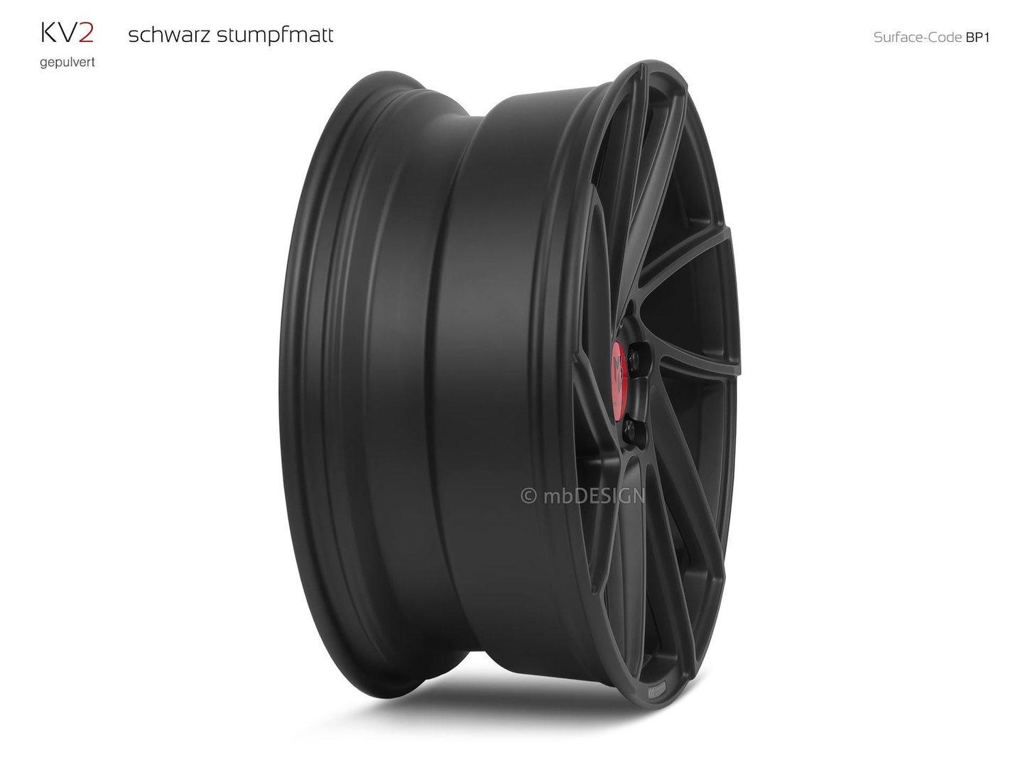 mbDesign KV2 20" 8,5J ET43 5x108 Black Matt - obrazek 4