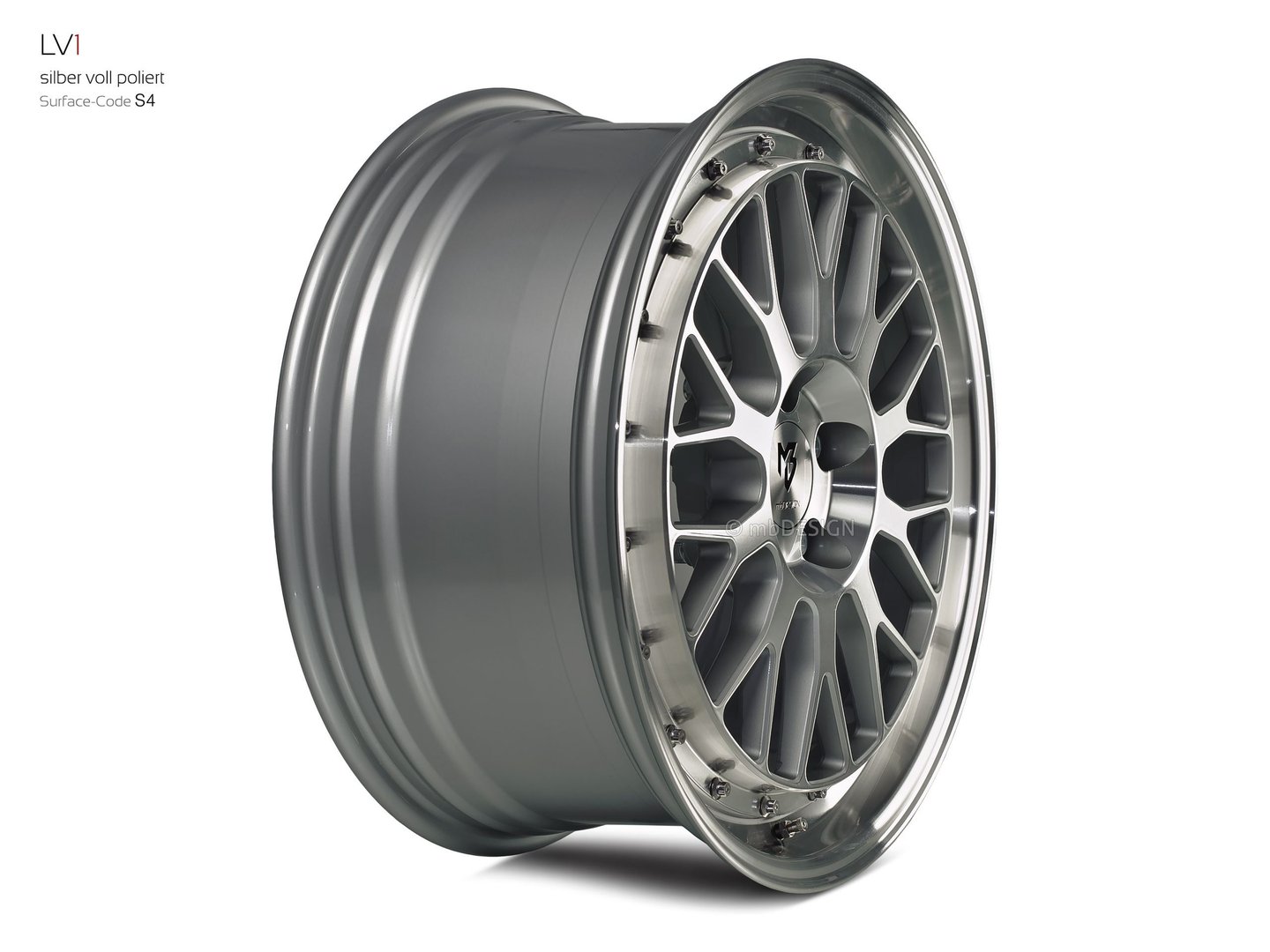 mbDesign LV1 19" 8,5J ET33/ET42 5x120 Silver Polish - obrazek 4