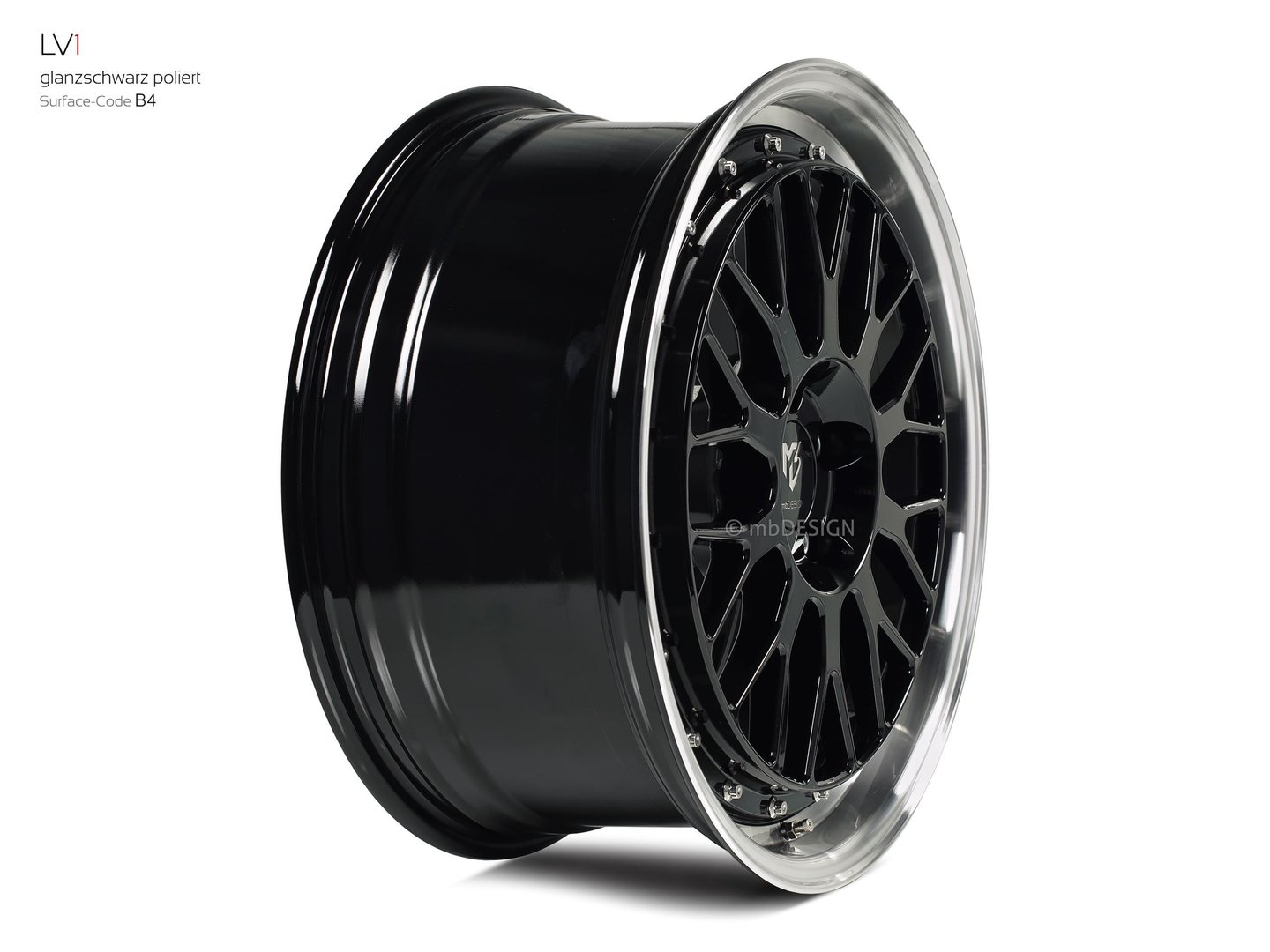 mbDesign LV1 19" 8,5J ET35 5x100 Black Polish - obrazek 4