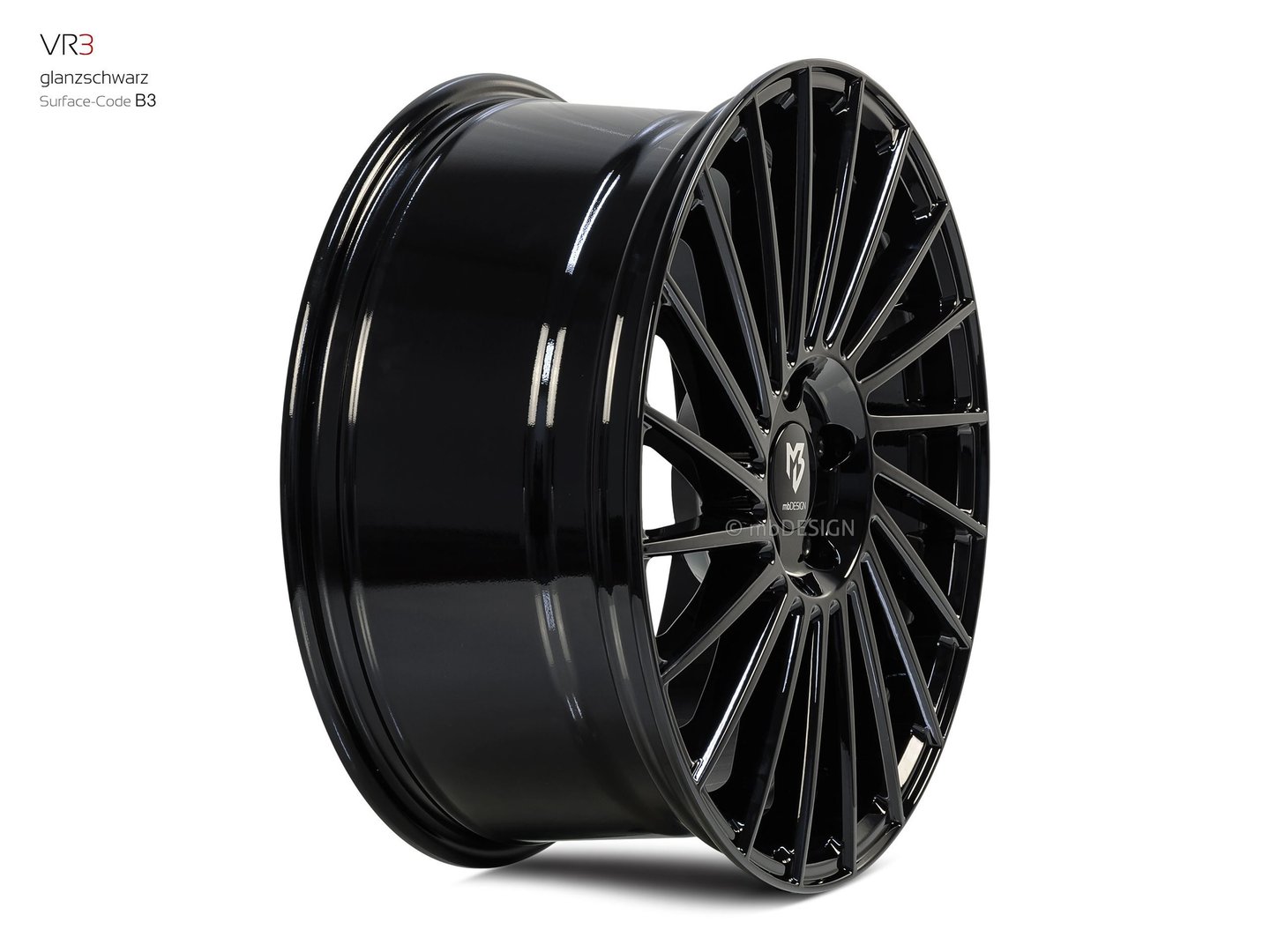 mbDesign VR3 18" 7,5J ET38 4x100 Black Shiny - obrazek 4
