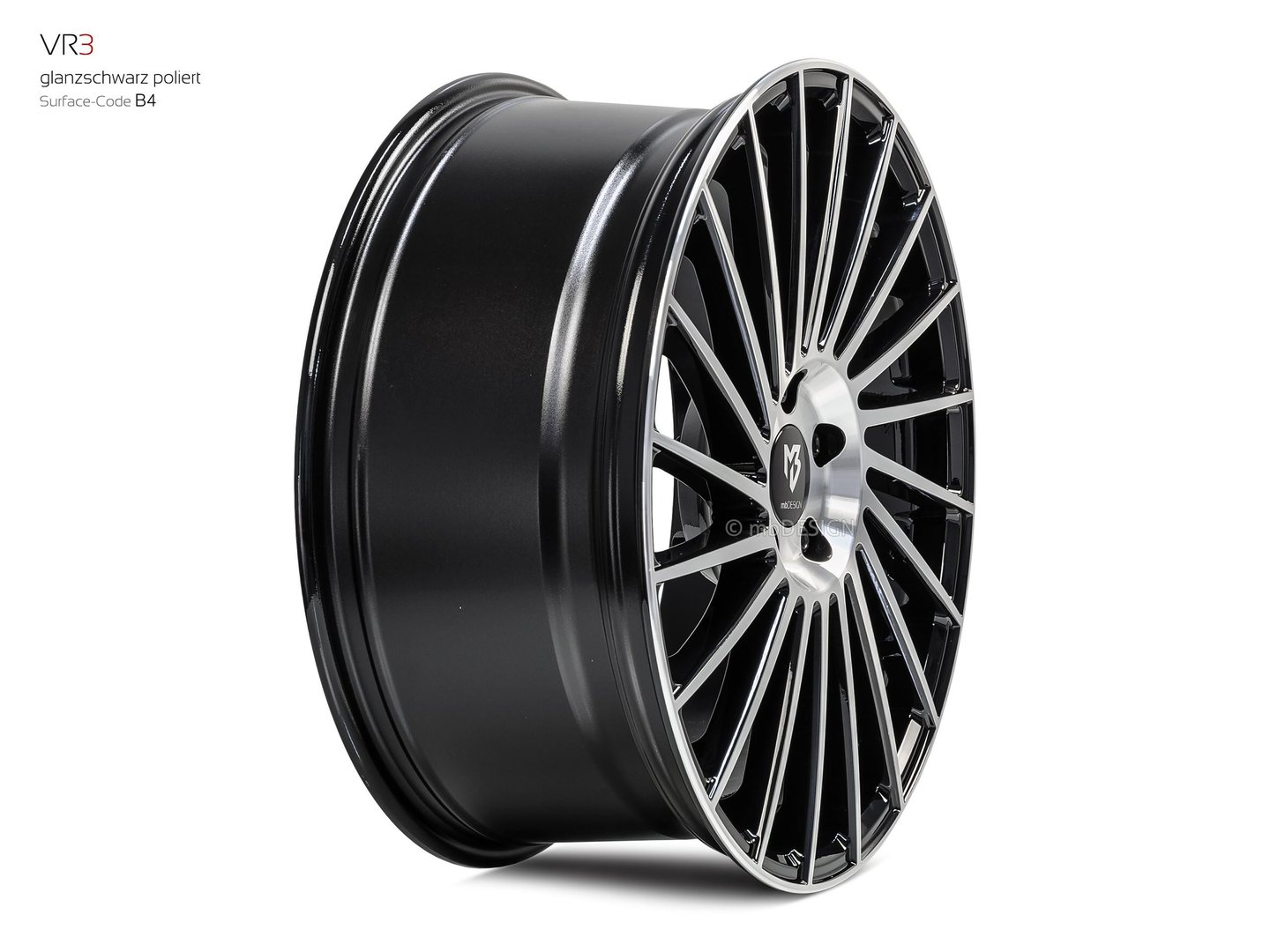 mbDesign VR3 19" 8,5J ET45 5x108 Black Shiny Polish - obrazek 4