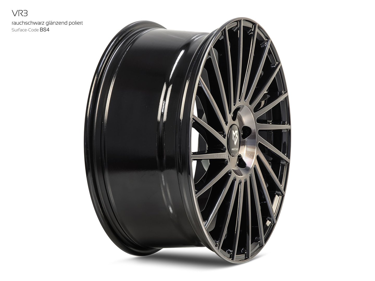 mbDesign VR3 20" 8,5J ET45 5x112 Black Smoke Polish - obrazek 4