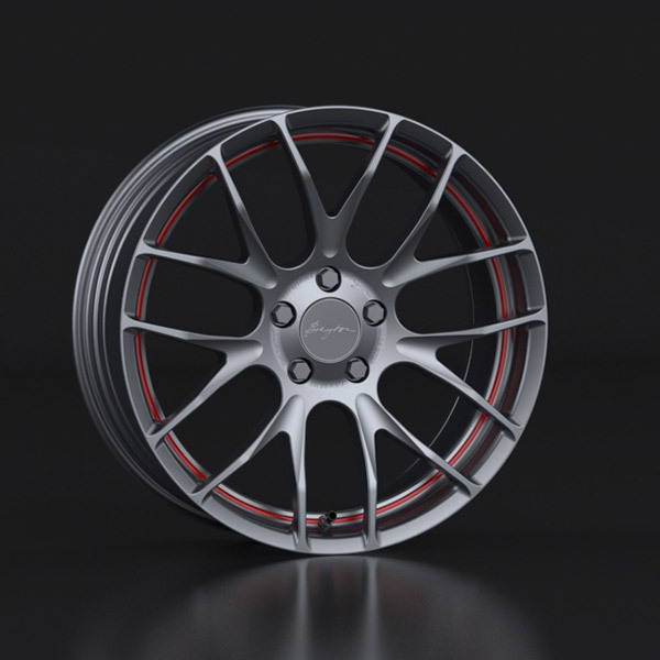 Breyton Race GTS-R 17" 7J ET48 5x112 Matt Gun with Red Undercut - obrazek 4