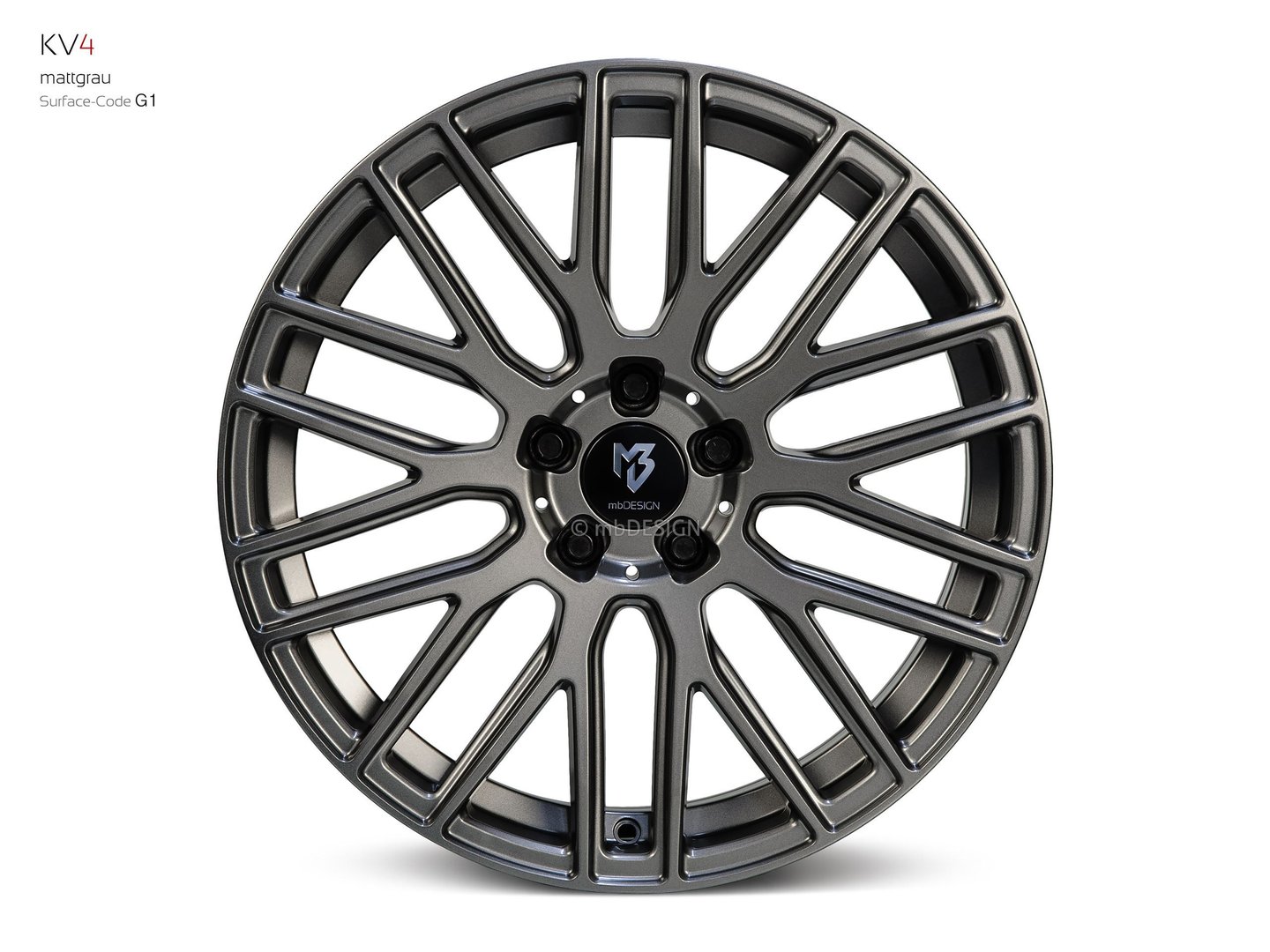 mbDesign KV4 19" 8,5J ET33/ET42 5x120 Matt Grey - obrazek 5