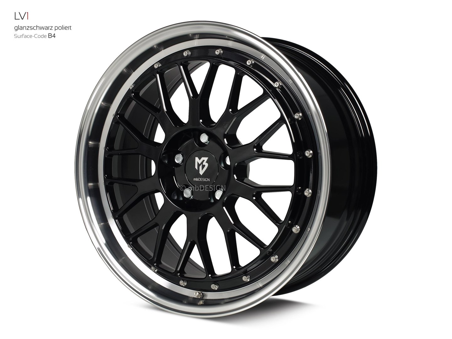 mbDesign LV1 19" 8,5J ET35 5x100 Black Polish - obrazek 5