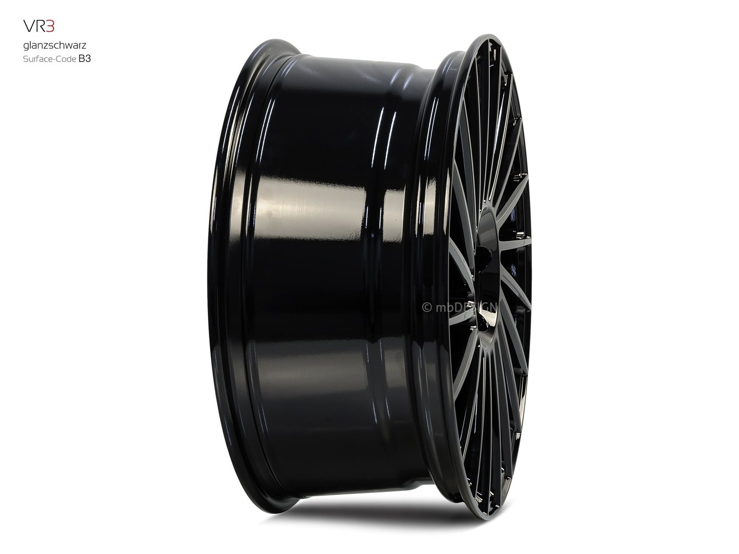 mbDesign VR3 18" 7,5J ET38 4x100 Black Shiny - obrazek 5