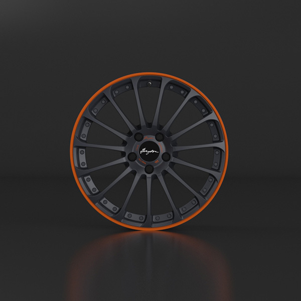 Breyton Magic CW 18" 7,5J ET48 4x100 Matt Grey with Orange Anodized Lip - obrazek 5