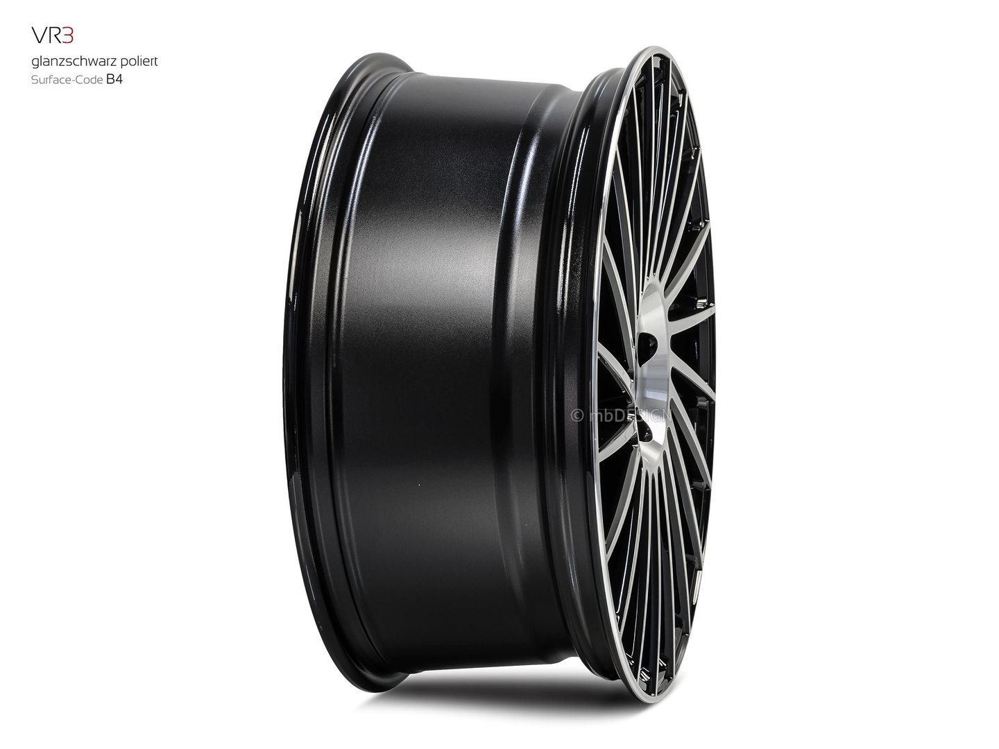 mbDesign VR3 20" 8,5J ET45 5x108 Black Shiny Polish - obrazek 5