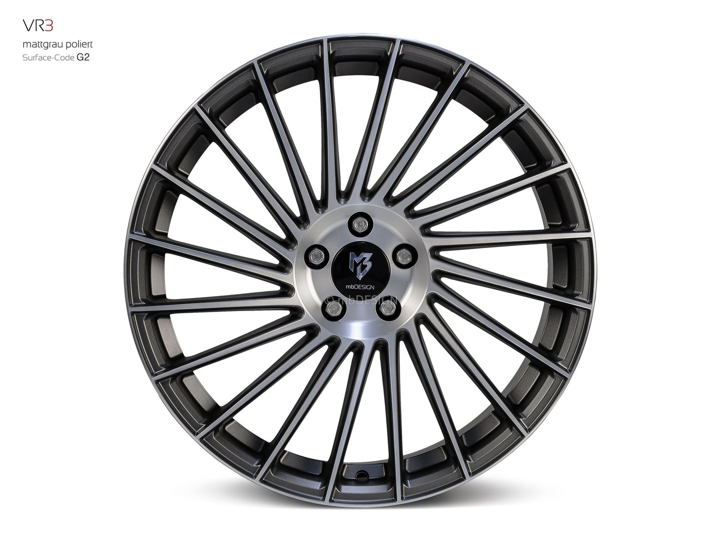 mbDesign VR3 20" 8,5J ET45 5x114,3 Matt Grey Polish - obrazek 5
