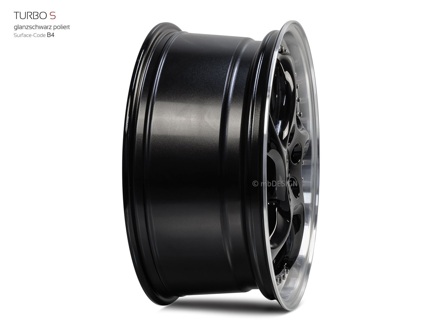 mbDesign Turbo S 19" 8,5J ET45/ET50 5x112 Glanzschwarz Poliert - obrazek 5
