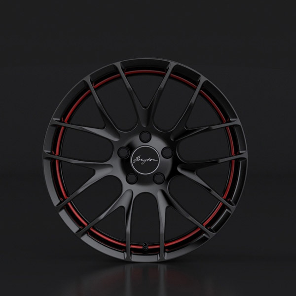 Breyton Race GTS-R 18" 7,5J ET45 + 8,5J ET48 5x120 Matt Black with Red Undercut - obrazek 5