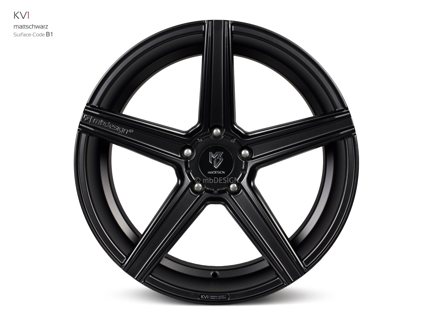 mbDesign KV1 20" 10,5J ET15/ET37 5x115 Black Matt - obrazek 6