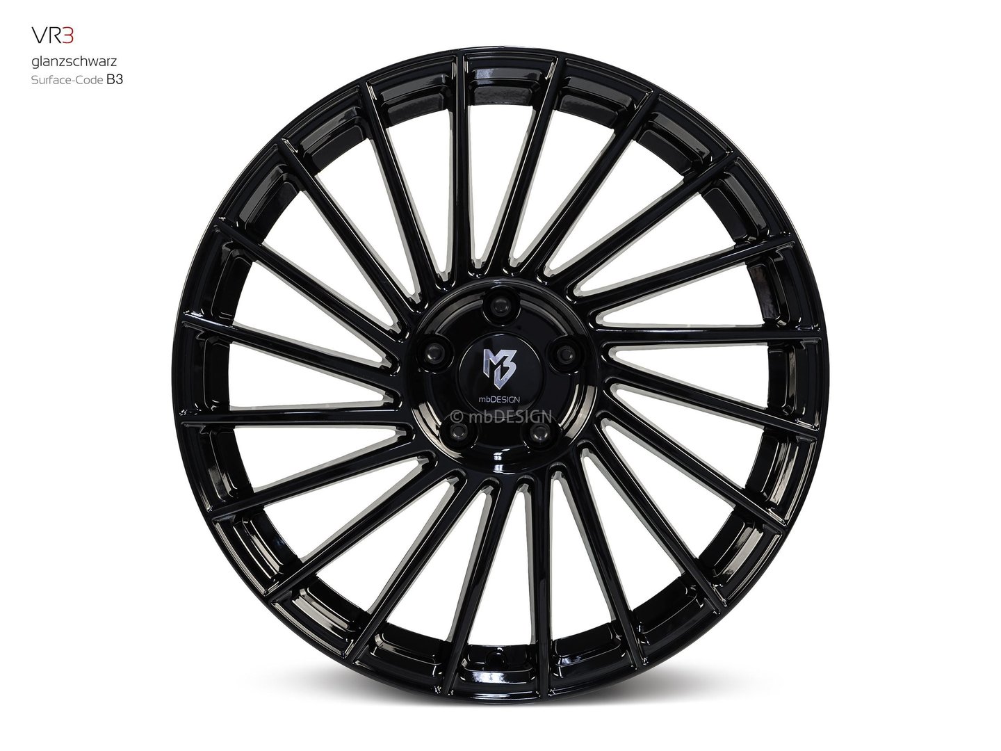 mbDesign VR3 18" 7,5J ET45 5x100 Black Shiny - obrazek 6