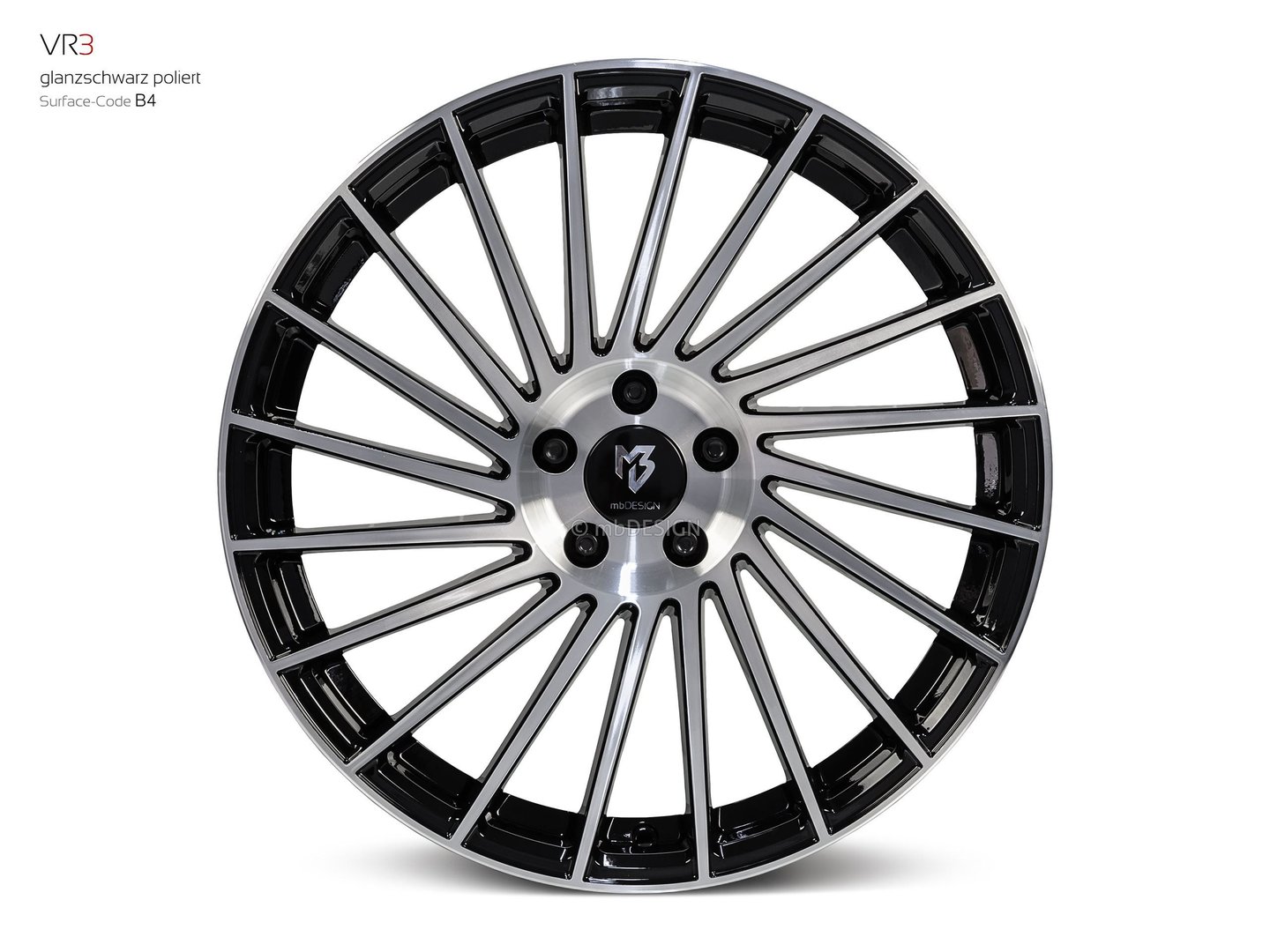 mbDesign VR3 19" 8,5J ET45 5x108 Black Shiny Polish - obrazek 6