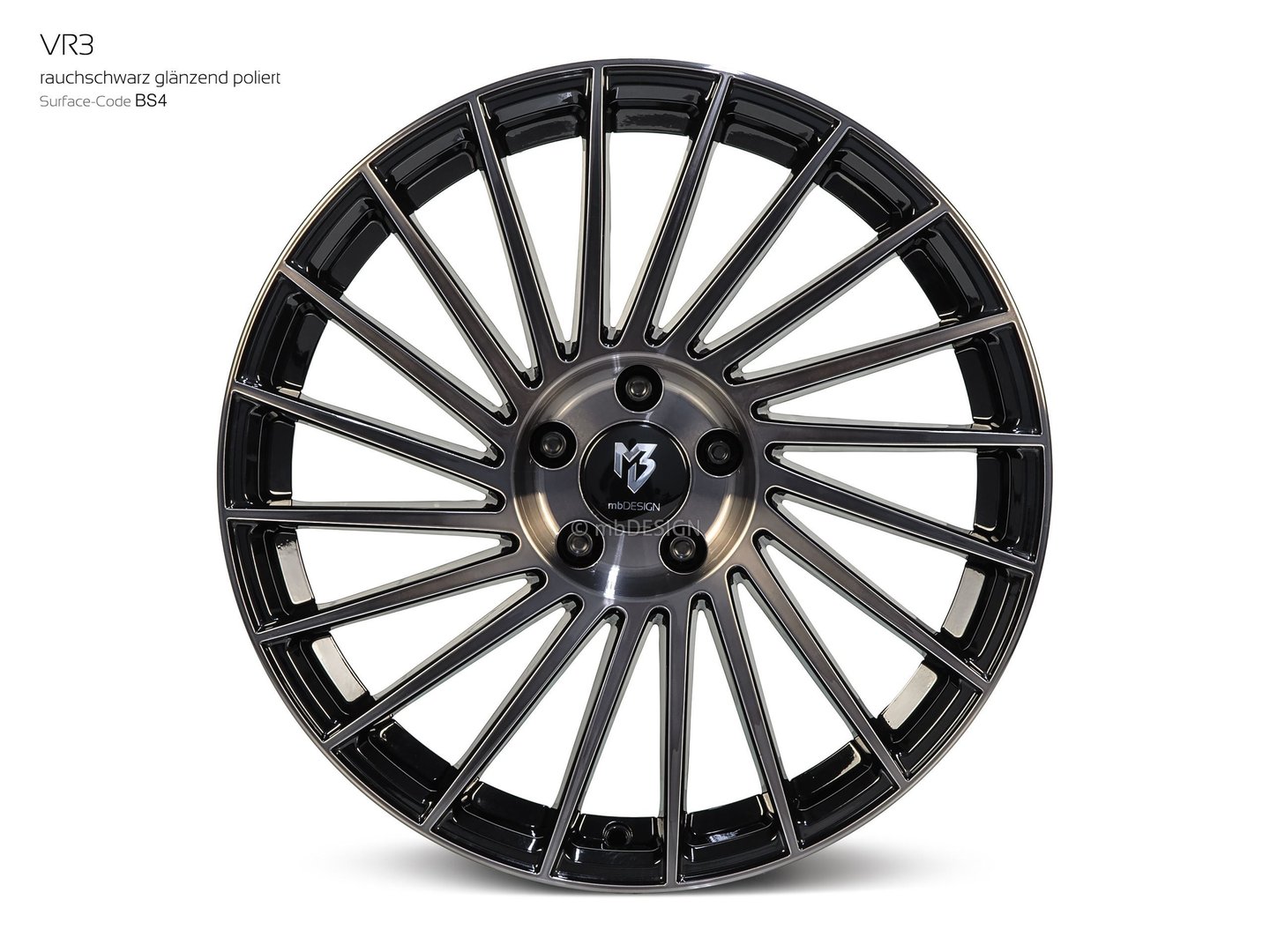 mbDesign VR3 19" 8,5J ET45 5x108 Black Smoke Polish - obrazek 6