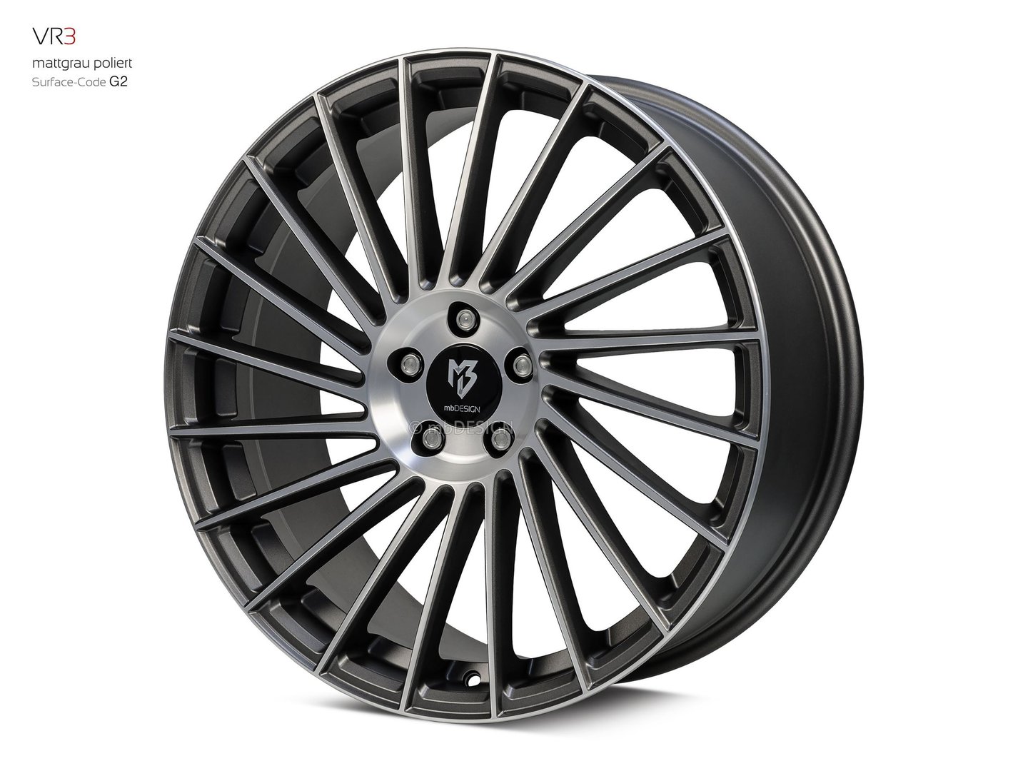 mbDesign VR3 20" 8,5J ET45 5x114,3 Matt Grey Polish - obrazek 6