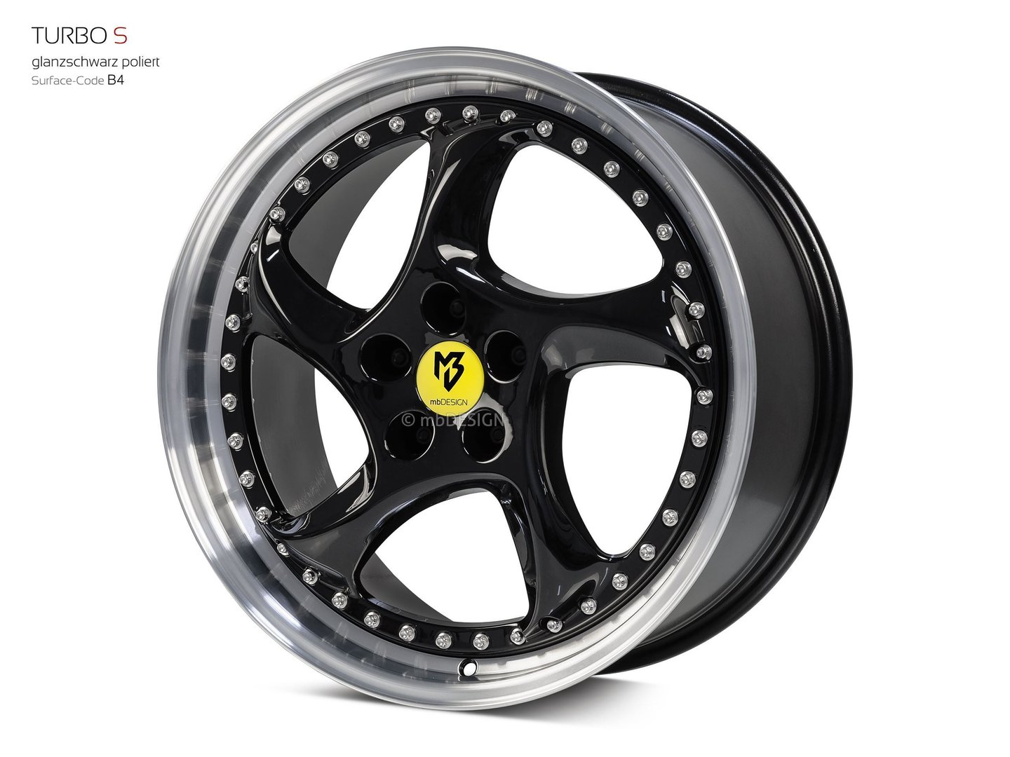 mbDesign Turbo S 19" 9,5J ET40 5x114,3 Glanzschwarz Poliert - obrazek 7