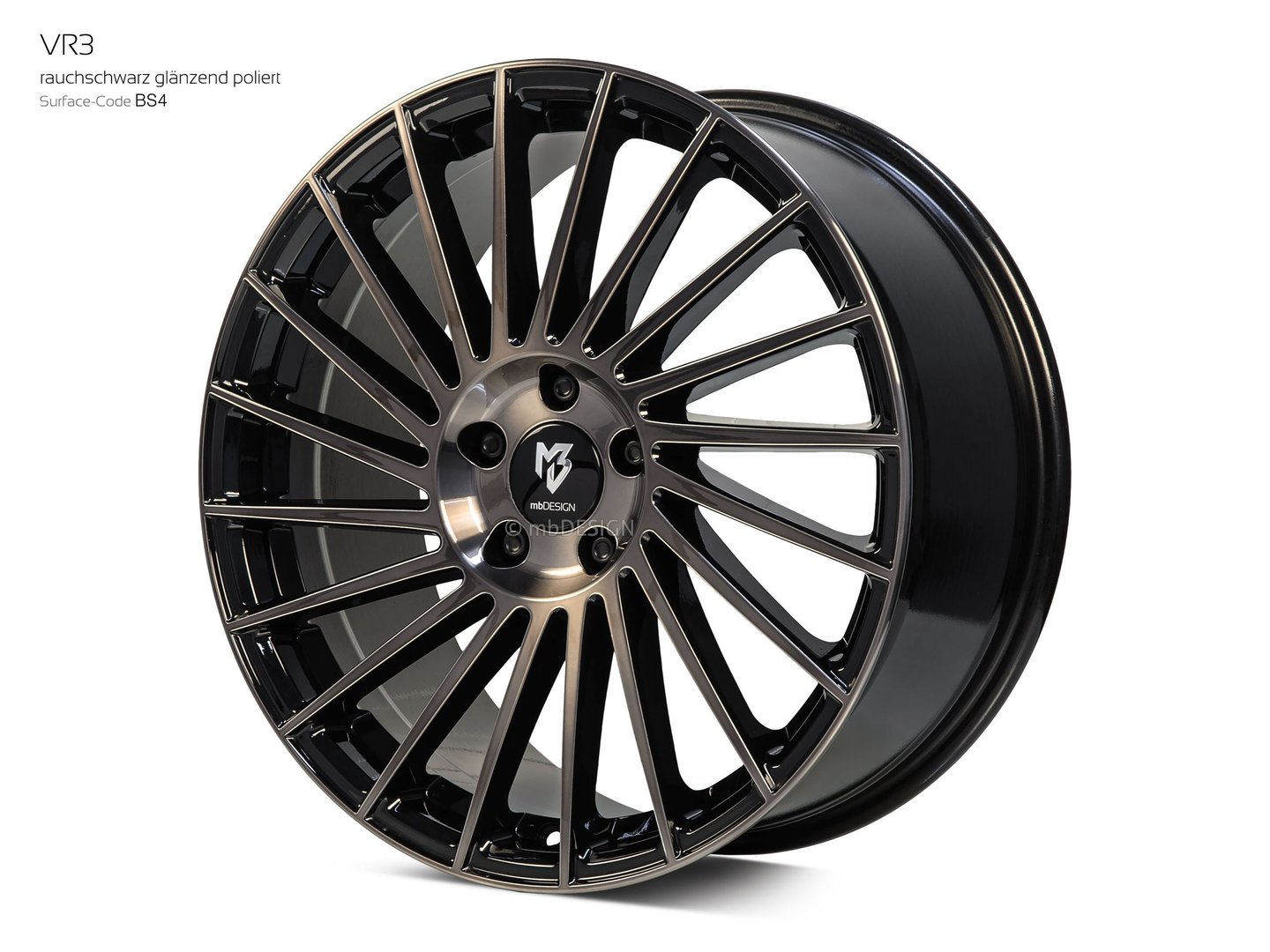mbDesign VR3 19" 8,5J ET45 5x108 Black Smoke Polish - obrazek 7
