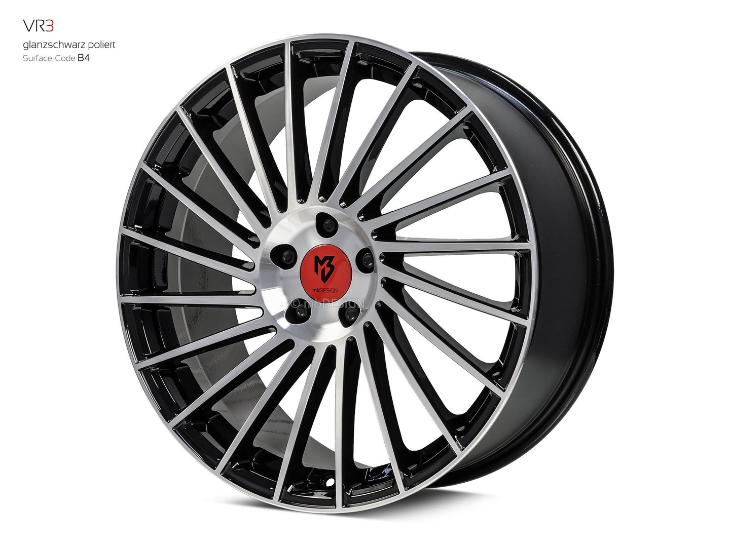 mbDesign VR3 20" 8,5J ET45 5x108 Black Shiny Polish - obrazek 7