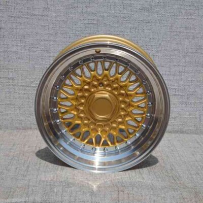 DARE RS 15" 8J ET15 4x100/108 Gold / Silver Rivets