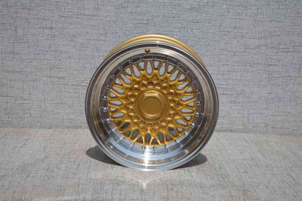 DARE RS 15" 8J ET15 4x100/108 Gold / Silver Rivets