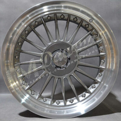 DMC03 19" 8,5J ET25 5x112/120 Grey Machine Lip + Chrome Rivet