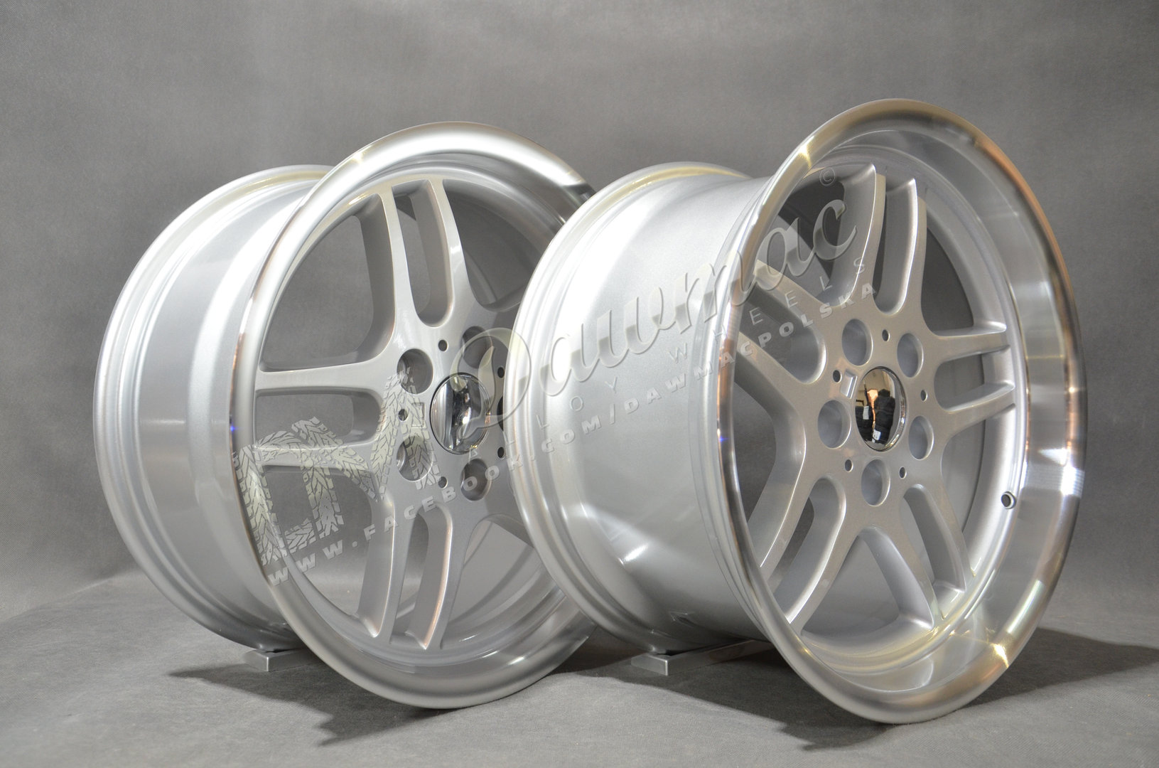 DMC06 17" 8J ET18 + 9J ET25 5x120 Sliver Machine Lip - obrazek 5