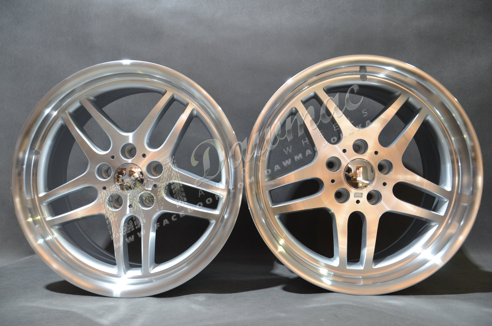 DMC06 19" 8,5J ET15 + 10J ET20 5x120 Sliver Machine Face + Lip - obrazek 2