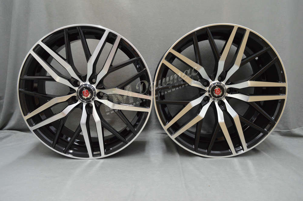 AXE EX30 20" 8,5J ET40 + 10J ET42 5x108-5x120 Black Polished Face & Barrel