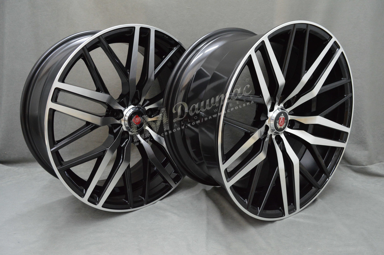 AXE EX30 20" 8,5J ET40 + 10J ET42 5x108-5x120 Black Polished Face & Barrel - obrazek 3