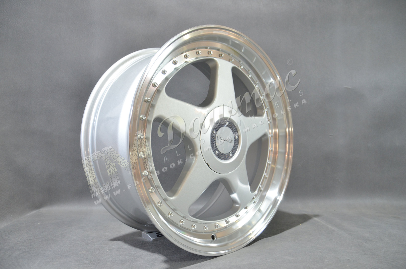 Dare F5 17" 8,5J ET35 5x100/5x112 Silver Polished Lip - obrazek 3