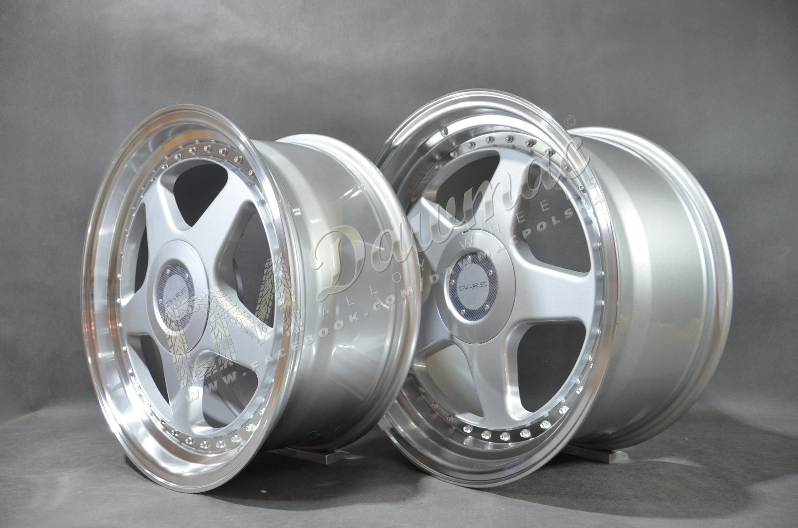 Dare F5 18" 8J ET40 + 9,5J ET42 5x112/5x120 Silver Polished Lip - obrazek 4