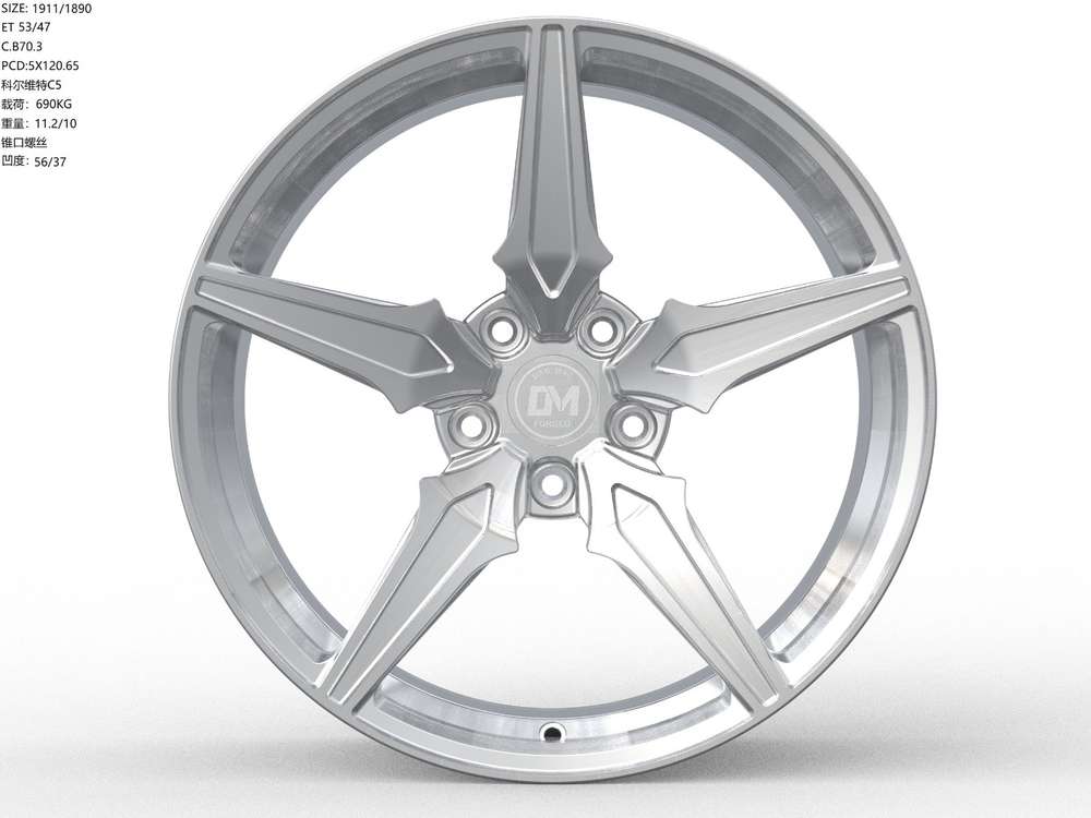 Dawmac Forged 19" 11J ET53 5x120,65 Hyper Silver Polished