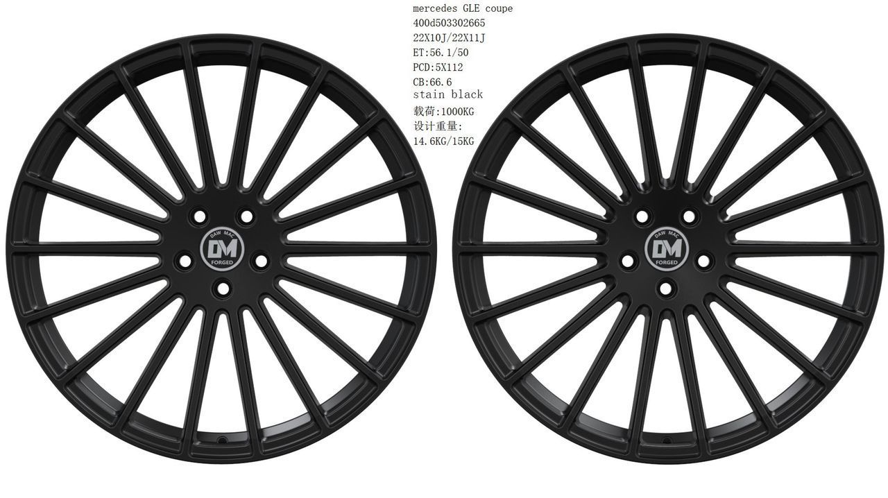 Dawmac Forged 22'' 10J ET56 + 11J ET50 5x112 Satin Black - obrazek 2